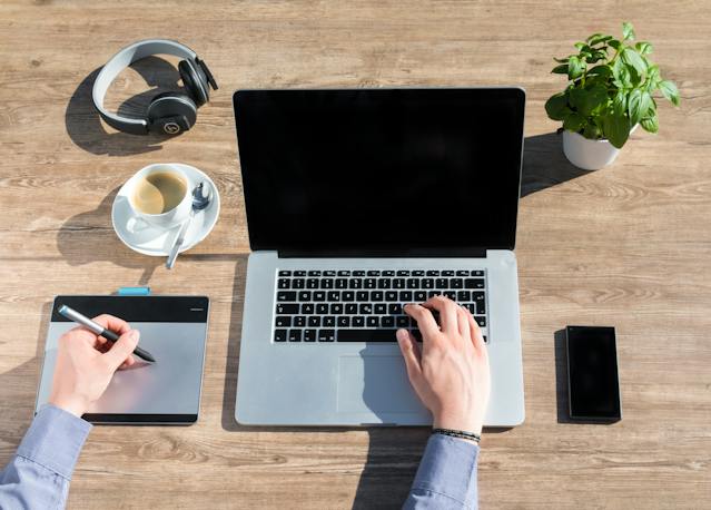 Working on Laptop Image